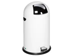 Push & Kick Afvalbak Staalplaat 40 Liter 730x415mm Met Pedaal Wit