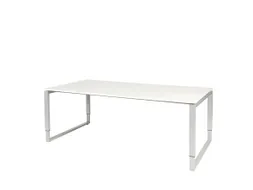 Domino Plus Vergadertafel Hoogte Instelbaar 200x100 Wit 25mm Alu