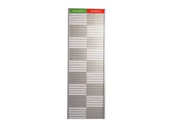 Menoor In-Uit bord 45 namen Aluminium Aanwezig/Afwezig Groen/rood