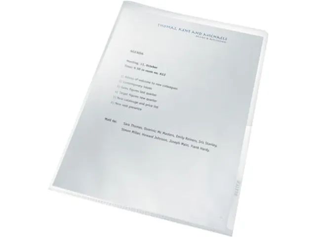 Recycle L-Map A4 0.14mm Transparant gekorreld PP, doos 25 stuks