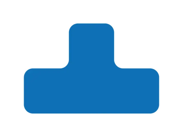 plaksymbool,T-vorm,markering HxB 100x150mm,PVC,blauw