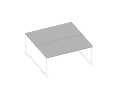 benchtafel,HxBxD 730x1600x1600mm,blad grijs,sledeframe wit