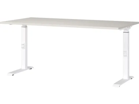 In hoogte verstelbaar bureau,HxBxD 680-910x1600x800mm,blad lichtgrijs