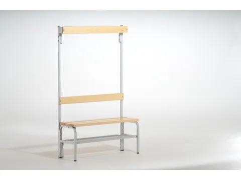 omkleedbank,HxLxD 1650x1015x375mm,houten lijst,frame staal RAL7035