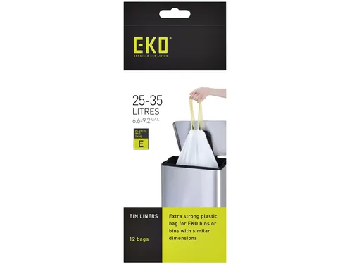 Afvalzak EKO MDPE type E met trekband 55x70cm 25-35 Liter wit