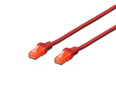 CAT 6 U-UTP patchkabel Cu LSZH AWG 26/7 Lengte 0,25m Rood