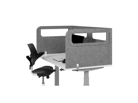 Akoestische Scheidingswand Bureau 160x60x60cm LichtGrijs BNESSUALGY160