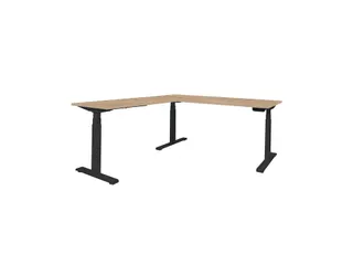Dextro Plus aanbouw bureau elektrisch 80x60 honey castello 25mm zwart - 1