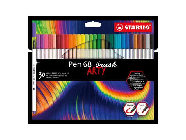 Brushstift STABILO Pen 568/30 Arty assorti set à 30 stuks