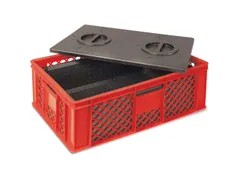 Euronorm-stapelbak,m. isoleerbox,HxLxB 240x600x400mm,20l,PE,rood