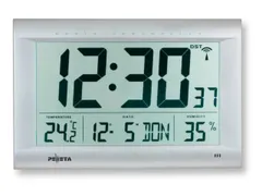 Digitale Radiowandklok Kunststof 270x410x43mm Lcd Cijfer H 120mm