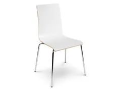 Houten Kuipstoel Frame V. Staalbuis Zitschaal Laminaat Wit 4 Stuks