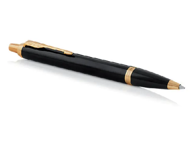 Balpen Parker IM Black Lacquer GT Medium Blauwe inkt
