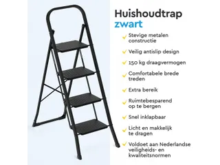 Huishoudtrap BRASQ 4 treden SLM400 zwart - 14