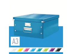 Opbergbox WOW Click & Store 369x200x482mm blauw 85% gerecycled karton