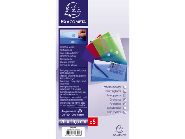 PK 5 Envelop tas kli ttenb.PP 25x13,5 bl.