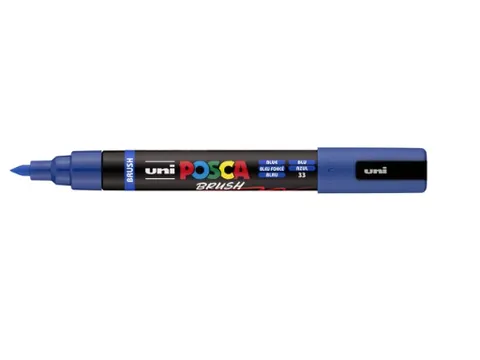 Paintmarker Uni POSCA PC-5BR brushpunt M donkerblauw