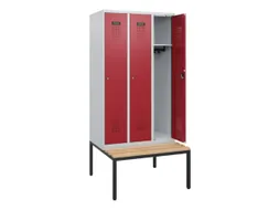 locker met bank,HxBxD 1950x900x815mm,3vak,vak B 300mm,cilinderslot