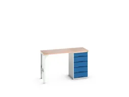 werkbank,HxBxD 930x1500x600mm,multiplexblad,2voeten/1container