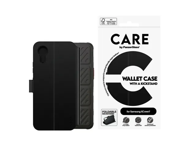 PanzerGlass CARE by Wallet Case w. Kickstand Samsung Galaxy XCov