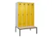 locker met bank,voor scheiding van kleding,HxBxD 2120x1200x815mm,4vak