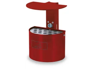 Asbak 2 liter 290x200mm Wandmontage Halfrond Rood - 1