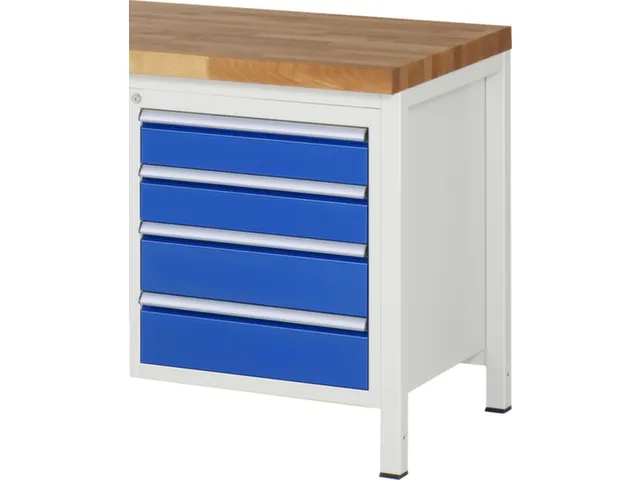 laden-onderbouw,v. werkbank,HxBxD 620x580x650mm,4lade(n),romp RAL7035