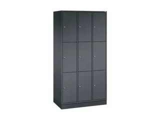 lockerkast,HxBxD 1950x920x500mm,3x3vakken,cil.-slot,sokkel - 2