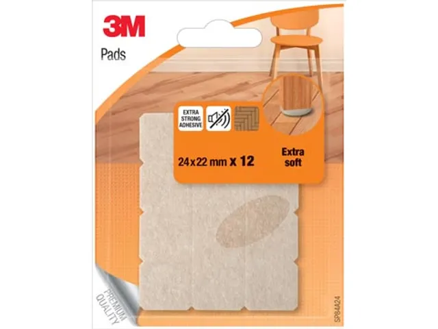 Viltjes Extra Soft Pads Beige 24x22 mm Blister 12 Stuks