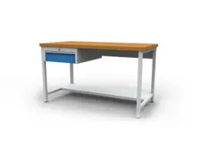 établi,HxlxP 860x2000x750mm,piètement RAL3003,faces avant RAL3020