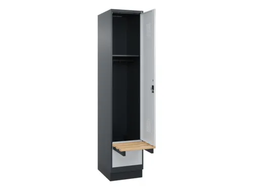 locker met bank,HxBxD 1950x400x815mm,1vak,vak B 400mm,cilinderslot