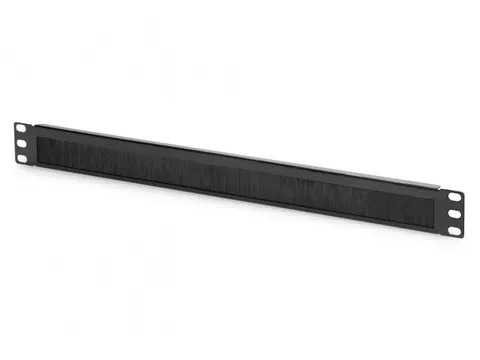 1U kabelborstelstrip open voor 483 mm (19 inch) kasten Zwart