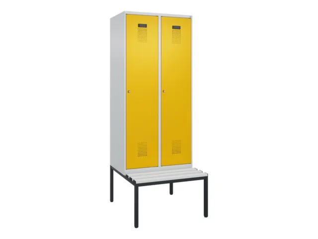 locker met bank,voor scheiding van kleding,HxBxD 2120x800x815mm,2vak