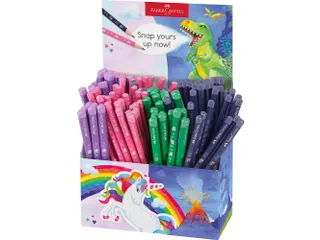 Potlood Faber-Castell grafiet Dino en Unicorn HB 80x standaard en 60x - 1
