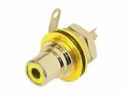 Rean - Phono Chassisdeel (Rca) - Vergulde Contacten - Geel