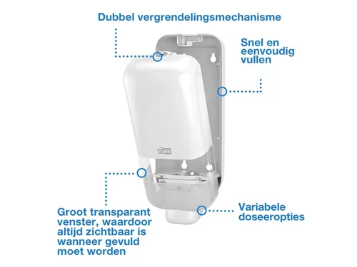 Zeepdispenser Tork S4 Elevation 1000ml wit 564500