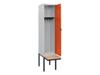 locker met bank,HxBxD 1950x400x815mm,1vak,vak B 400mm,draaigrendel - 1