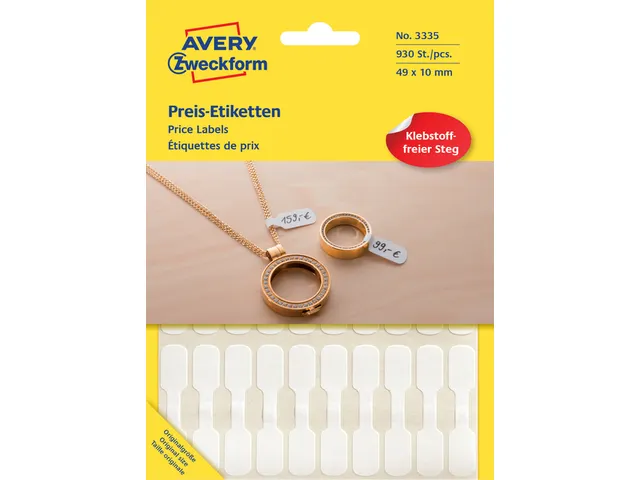 Etiket Avery Zweckform 3335 49x10mm wit 924 stuks
