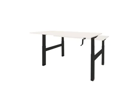 Dextro Slinger Duo zit/sta Bureau 140cm frame Zwart blad Wit