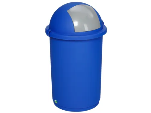 Afvalverzamelaar Kunststof 50 Liter 760x410mm Zilver Behuizing Blauw