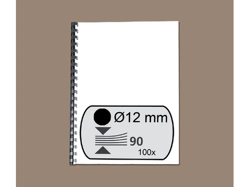 Bindrug Fellowes 12Mm 21-Rings A4 Zwart 100 Stuks