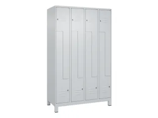 Z-garderobekast,HxBxD 1950x1200x500mm,vak B 150/300mm,cil.-slot,voeten - 1