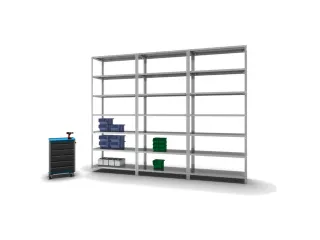 magazijnstelling,grondveld,HxBxD 3000x1300x500mm,vaklast 350kg - 3
