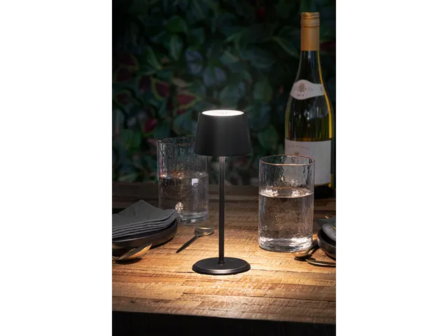 Lampe de table Securit MonteCarlo LED rechargeable dimmable noir