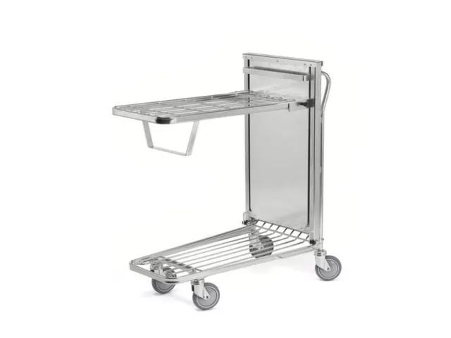 Kopwandwagen,Draagverm. 300Kg,2Etage(S),Staaletage,Zilverkleurig