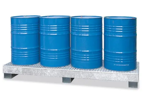 Opvangbak Staal 2420x820x240mm Voor 4x200l Vaten Rooster Verzinkt