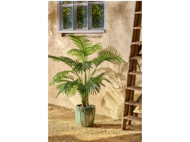 Kunstplant Mica Areca palm in pot groen 120x140cm