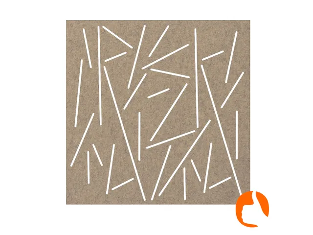 Akoestisch wandpaneel vierkant met patroon uitsnede 100x100cm Zand