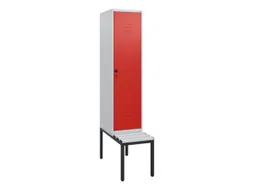 locker met bank,HxBxD 1950x400x815mm,1vak,vak B 400mm,draaigrendel