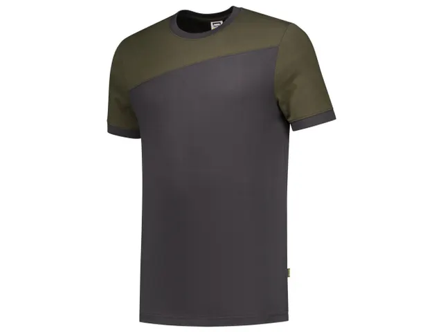 Tricorp Bicolor naden 102006 T-shirt, antracietgrijs/kaki, maat 6XL, p